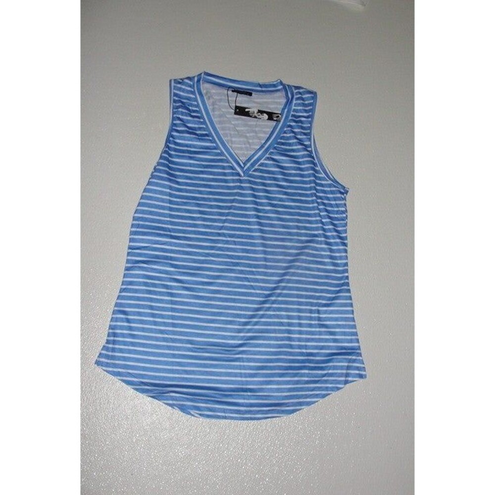 Women's Size Medium blue and white stripe top